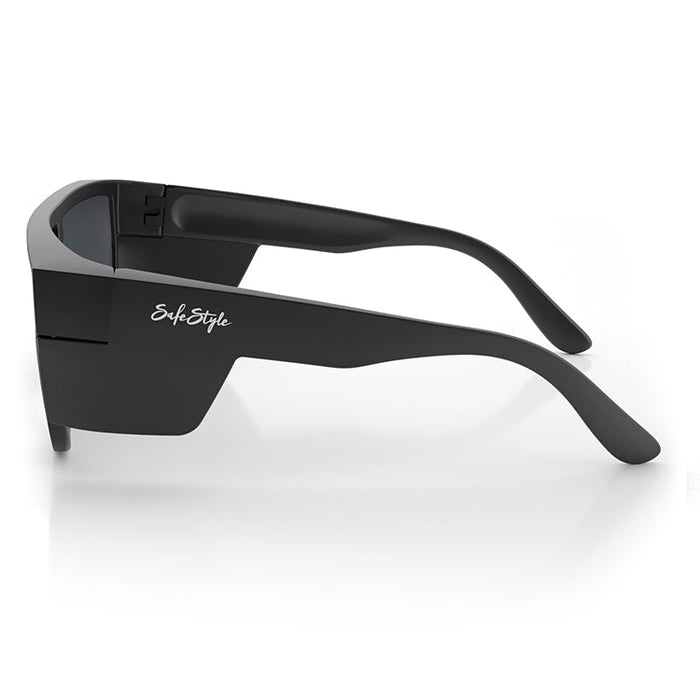 SafeStyle Primes Matte Black Frame Reflectors Blue Lens - Side