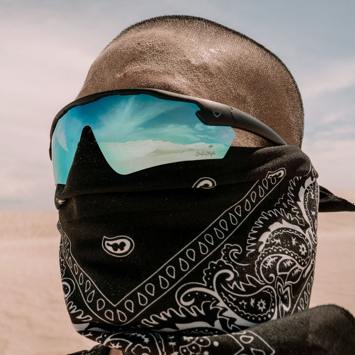 SafeStyle Phantoms Matte Black Frame Reflectors Blue Lens - Lifestyle 3