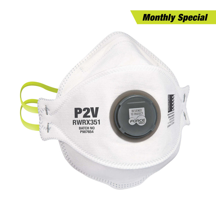 Force360 RWRX351 P2V Flat Fold Valved Respirator