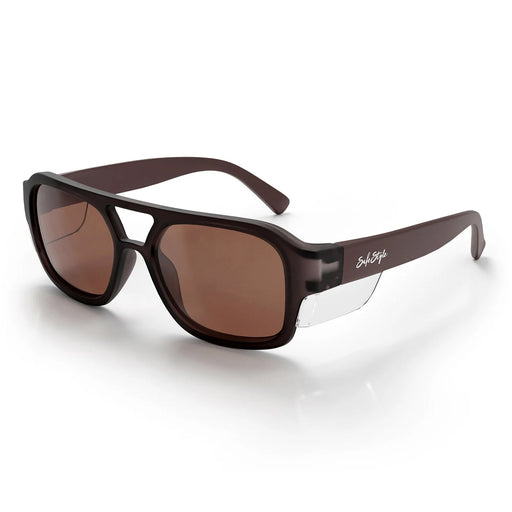 SafeStyle Skylines Chocolate Frame Brown Polarised Lens - Front View