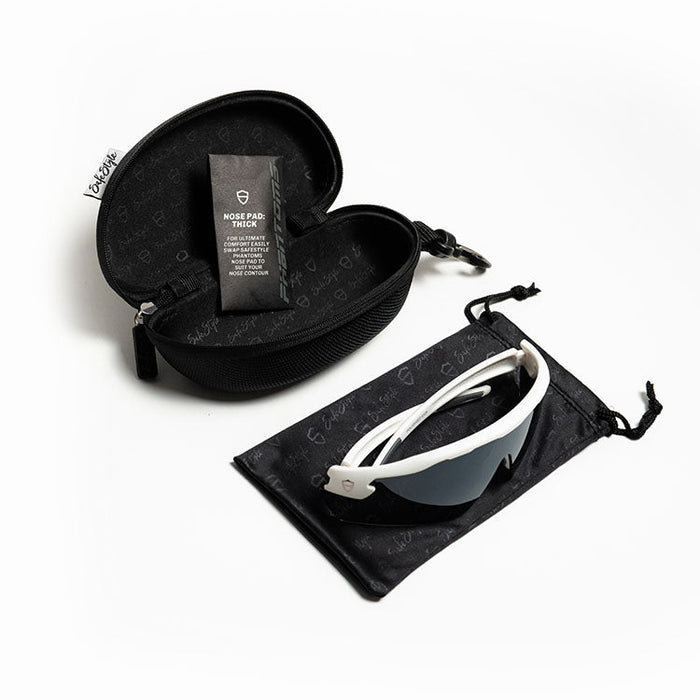 SafeStyle Phantoms Matte White Frame Polarised Lens - Hard Case