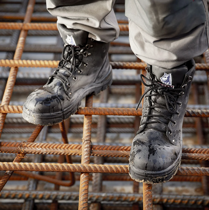 Steel Blue Argyle Lace-Up Safety Boot 312102 – 150mm