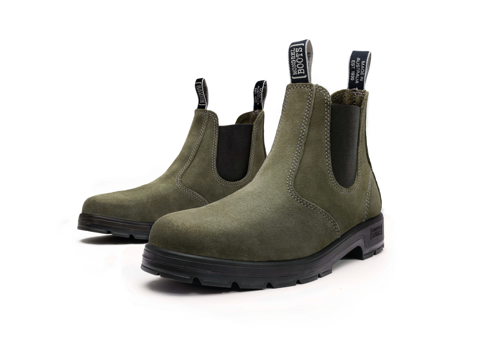 MONGREL OLIVE SUEDE K9 ELASTIC SIDED BOOT K91045