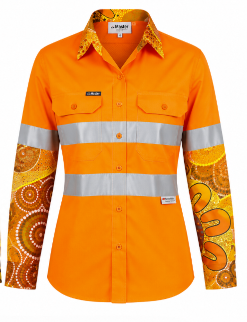 Countryman Jilya “Many Minds” Design Hi-Vis Long Sleeve Shirt - Womens
