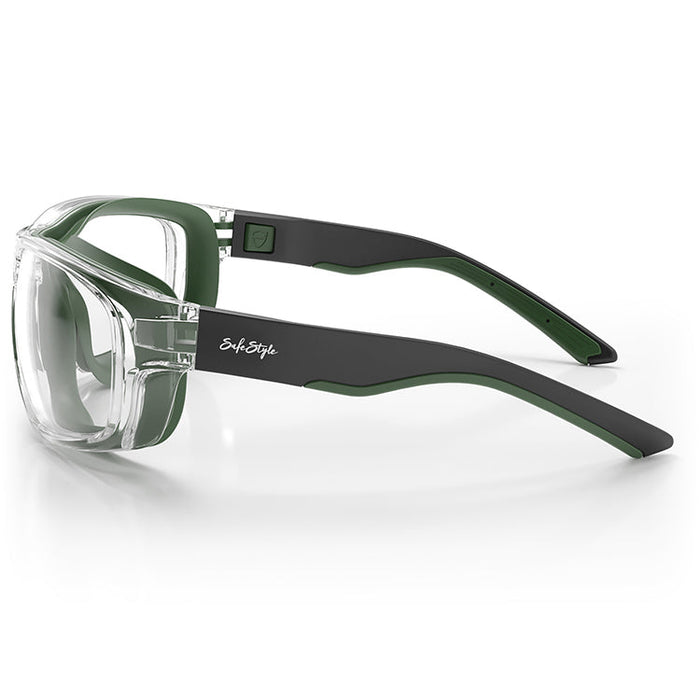 SafeStyle Switches Clear Green Frame Clear Lens - Side