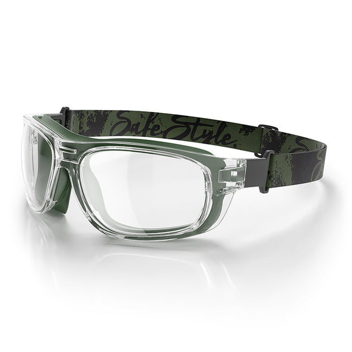 SafeStyle Switches Clear Green Frame Clear Lens - Strap 1