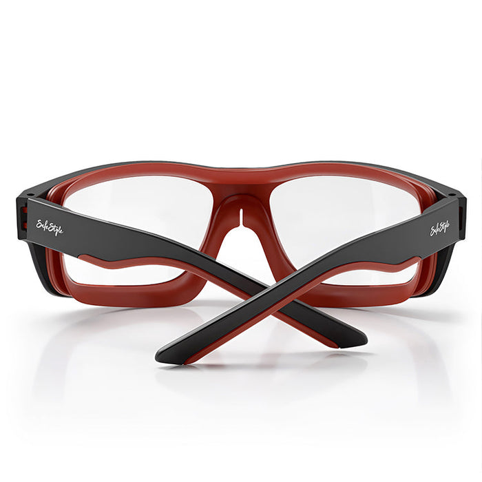 SafeStyle Switches Matte Black Red Frame Clear Lens - Back