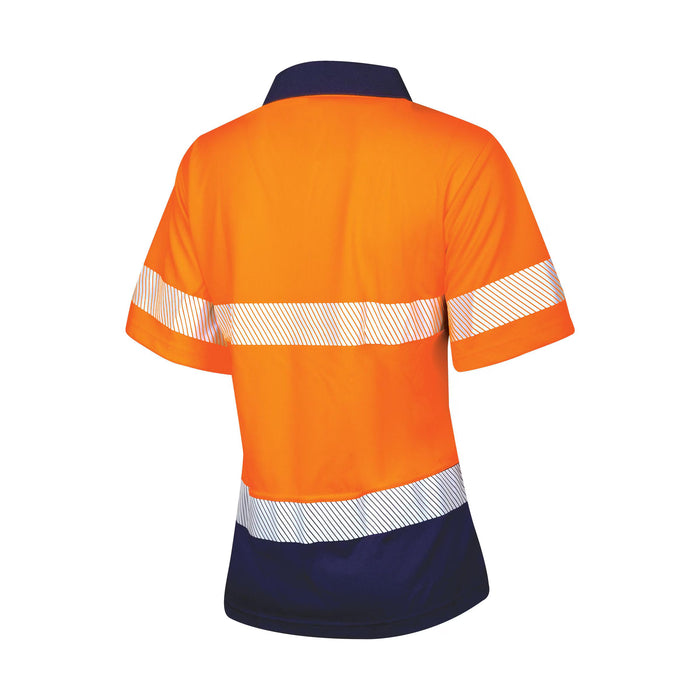 Tru Womens Recycled Anti-Microbial Micromesh S/S Two Tone Hi-Vis Polo Shirt with Segmented Tape