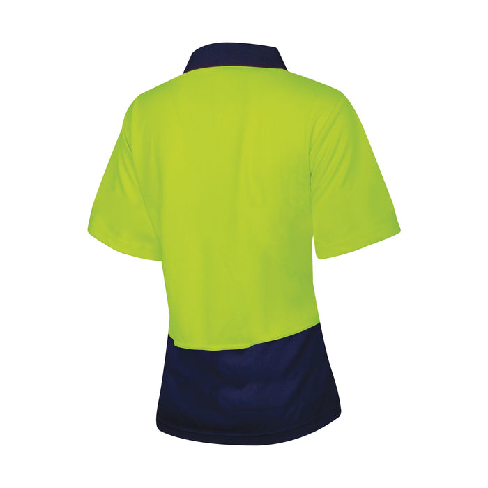Tru Womens Recycled Anti-Microbial Micromesh S/S Two Tone Hi-Vis Polo Shirt