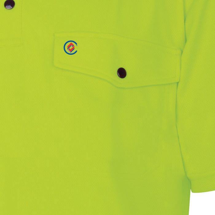 Tru Womens Recycled Anti-Microbial Micromesh S/S Two Tone Hi-Vis Polo Shirt