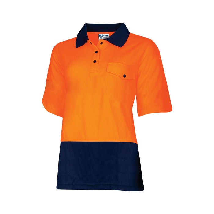 Tru Womens Recycled Anti-Microbial Micromesh S/S Two Tone Hi-Vis Polo Shirt