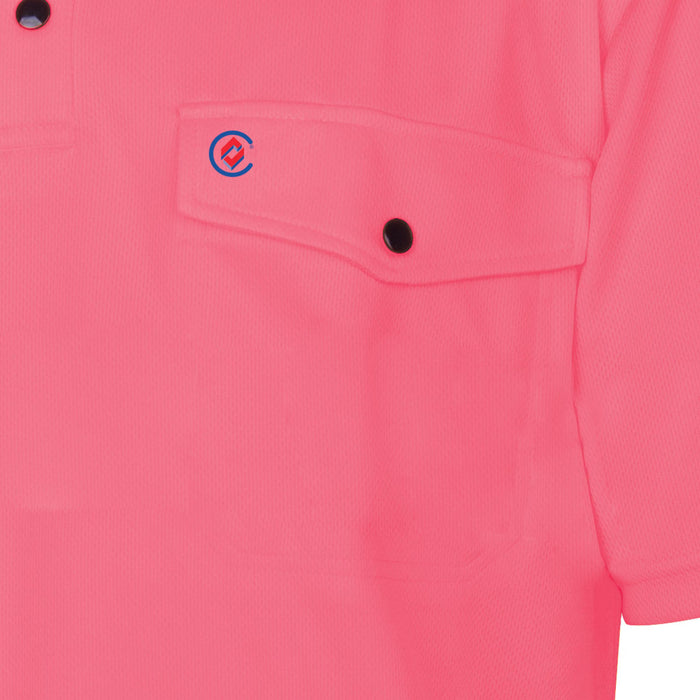 Tru Womens Recycled Anti-Microbial Micromesh S/S Two Tone Hi-Vis Polo Shirt