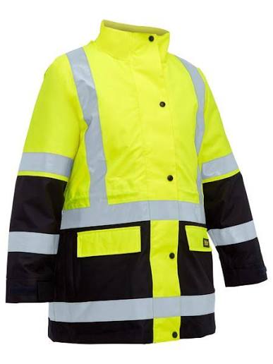 Bisley Womens Taped Hi Vis 5 In 1 Rain Jacket (BKL6975)